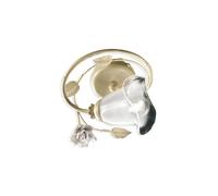 Plafoniera Classica Siena Metallo E Ceramica Bianco Sfumato Oro 1 Luce E14