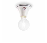 Plafoniera Classica Trieste Bianco Decorato Filo Blu 1 Luce E27