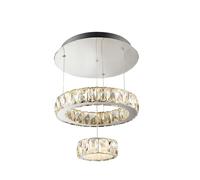 Plafoniera Classica Trifoglio Acciaio Cromo Vetro Argento Led 33W 4000K