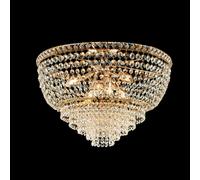 Plafoniera in ferro e ottone dorato con strass 6 luci Wagner
