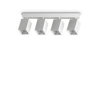 DYNAMITE FARETTO BIANCO ORIENTABILE 4 LUCI ATTACCO GU10 38,5CM LAMPADINA INCLUSA QUADRATA