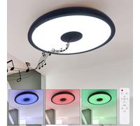 Plafoniera con altoparlante Bluetooth Plafoniera con cambio di colore dimmerabile con telecomando, effetto stella, 1x LED 18W RGB 3W 3000-6500K, 28 cm