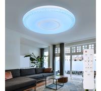 Plafoniera con effetto stella plafoniera dimmerabile bianca lampada dimmerabile con telecomando, funzione luce diurna cambio colore, 1x LED RGB 40W 2140Lm, 50 cm