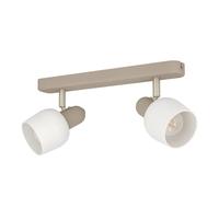 Plafoniera con faretti spot moderna design tortora a 2 luci gl1894