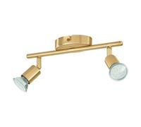 Plafoniera con faretti spot moderno design orientabile a 2 luci ottone gl1903/1