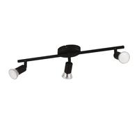 Plafoniera con faretti spot moderno design orientabile a 3 luci nero gl1904