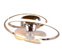 Plafoniera con Ventilatore da Interno a LED Ø50 cm Plastica Cromo
