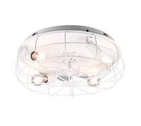 Plafoniera con Ventilatore da Interno Attacco E27 Ø50 cm Metallo Bianco Opaco