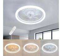 Plafoniera con ventilatore semplice e lussuosa, 36 W, plafoniera con regolazione infinita 3000-6500 K, 16 W, ventola con velocità del vento regolabile a 6 velocità