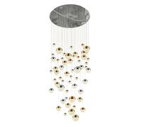Plafoniera Contemp Pianeti Acciaio Cromo Policarbonato Ottone Led 376W 4000K
