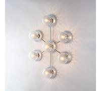 Plafoniera Contemporanea Armonia Metallo Cromo 7 Luci E14