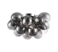 Plafoniera Contemporanea Baldo Metallo Nichel 4 Luci Diffusori Fum