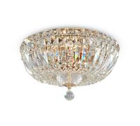 Plafoniera Contemporanea Basfor Metallo Oro 3 Luci Diffusori Tessile
