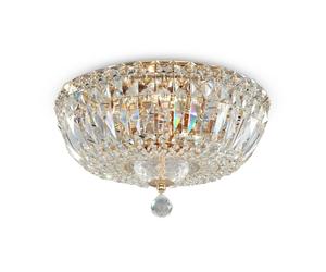 Plafoniera Contemporanea Basfor Metallo Oro 3 Luci Diffusori Tessile