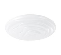Eglo Plafoniera LED Battistona con telecomando, lampada da soffitto dimmerabile con decoro, lampada in plastica e metallo in bianco, bianco caldo - freddo, Ø 48 cm