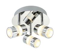 Plafoniera Contemporanea Bolle Acciaio Cromo Policarbonato Led 16W 3000K