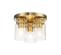Plafoniera Contemporanea Brinley Acciaio Ottone Spazzolato 3 Luci E27