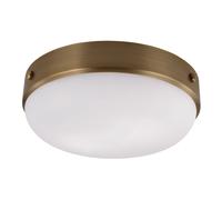 Plafoniera Contemporanea Cadence Acciaio Ottone Scuro Antico Vetro 2 Luci E27