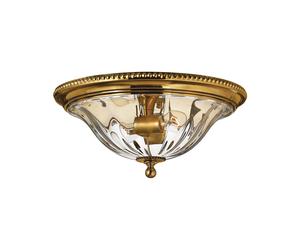 Plafoniera Contemporanea Cambridge Ottone Brunito Vetro 2 Luci E27