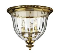 Plafoniera Contemporanea Cambridge Ottone Brunito Vetro 3 Luci E14