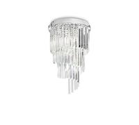 Plafoniera Contemporanea Carlton Metallo-Cristallo Cromo 8 Luci E14