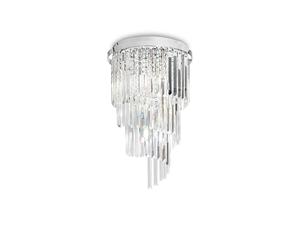 Plafoniera Contemporanea Carlton Metallo-Cristallo Cromo 8 Luci E14