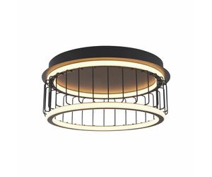 Plafoniera Contemporanea Circolo Alluminio Bianco Silicone Nero Led 40W 3000K