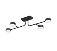 Plafoniera Contemporanea Clavellina Acciaio Nero 4 Luci Led Integrato 6,8W