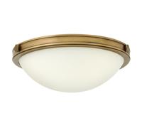 Plafoniera Contemporanea Collier Acciaio Ottone Antico Vetro 2 Luci E27