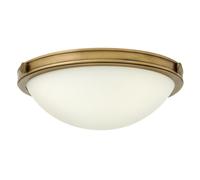 Plafoniera Contemporanea Collier Acciaio Ottone Antico Vetro 2 Luci E27