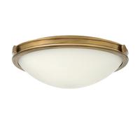 Plafoniera Contemporanea Collier Acciaio Ottone Antico Vetro 3 Luci E27