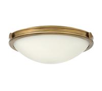 Plafoniera Contemporanea Collier Acciaio Ottone Antico Vetro 3 Luci E27