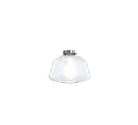 Plafoniera Contemporanea Double Skin Alpha Metallo Cromo Vetro Trasp. 1 Luce E27