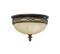 Plafoniera Contemporanea Drawing Room Acciaio Noce Vetro 3 Luci E27