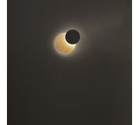 Plafoniera Drum in alluminio colore oro e nero a LED 33W 2640LM - 3000K biemissione rotazione e inclinazione 48cm