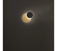 Plafoniera Contemporanea Drum Metallo Oro Acrilico Nero Led 33W 3000K