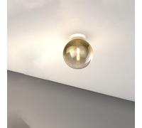 Plafoniera Contemporanea Eclipse Metallo Bianco Vetro Oro 1 Luce G9