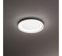 Plafoniera Edge in alluminio colore bianco a LED 66W 4620LM - 3000K d.60cm diffusore silicone e acrilico doppia emissione
