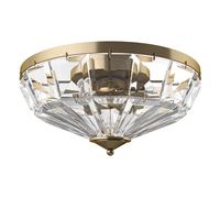 Plafoniera Contemporanea Facet Metallo Oro 4 Luci Diffusori Vetro [EEK: A++]