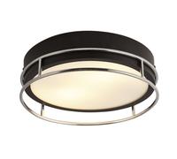 Searchlight Plafoniera Phoenix, Ø 30 cm, nero/cromo, IP44 Searchlight
