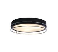 Plafoniera Contemporanea Fenice Acciaio Nero E Cromo Vetro 3 Luci E14 40Cm