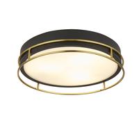 Plafoniera Contemporanea Fenice Acciaio Nero Vetro 3 Luci E14 40Cm