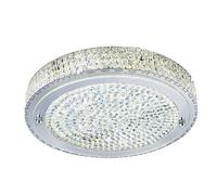 Plafoniera Contemporanea Florida Acciaio Cromo Vetro Grigio Led 22,8W 4000K