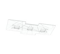 Plafoniera Contemporanea Focus Metallo Bianco Vetro 3 Luci Gx53 [EEK: A++]