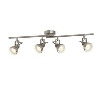 Plafoniera Contemporanea Focus Spotlight Acciaio Argento Bianco 4 Luci Gu10 [EEK: A++]