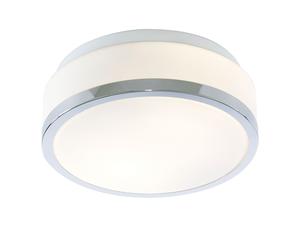 Plafoniera Contemporanea Formaggio Acciaio Cromo Vetro Bianco 1 Luce E27 23Cm