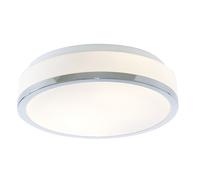 Plafoniera Contemporanea Formaggio Acciaio Cromo Vetro Bianco 1 Luce E27 28Cm
