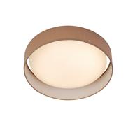 Plafoniera Contemporanea Gianna Acciaio Bianco Tessuto Marrone Led 25W 3000K