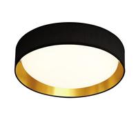Plafoniera Contemporanea Gianna Acciaio Nero Tessuto Oro Led 25W 3000K