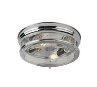 Plafoniera Contemporanea Glasgow Acciaio Cromo Vetro Trasparente 1 Luce E27